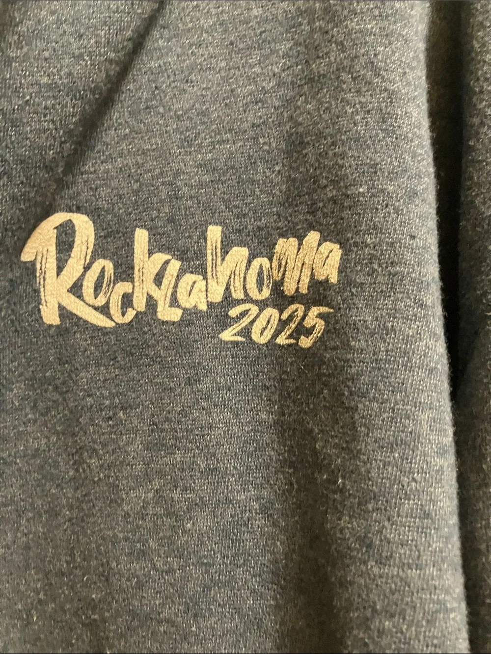 Black Rocklahoma Graphic Hooded Sweatshirt with Red Back Artwork
